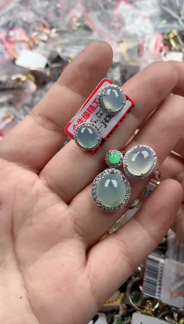 银S925镶嵌戒指翡翠666666   1