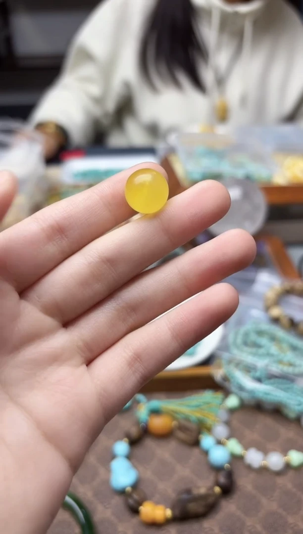 裸石蜜蜡未镶嵌蜜蜡单珠13mmGW