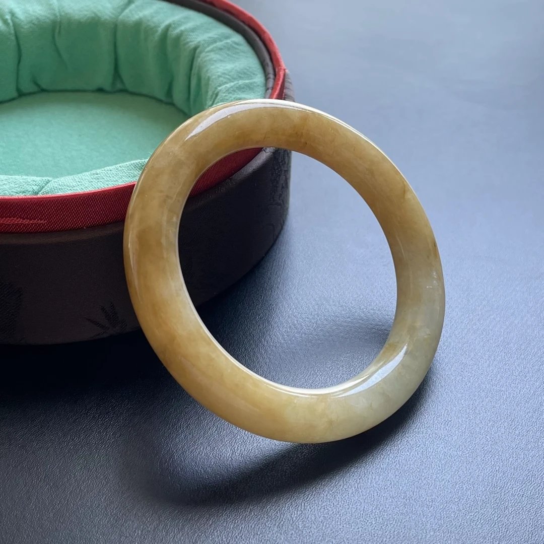 【静心】细糯黄翡老翡翠手镯（圈口54.5）