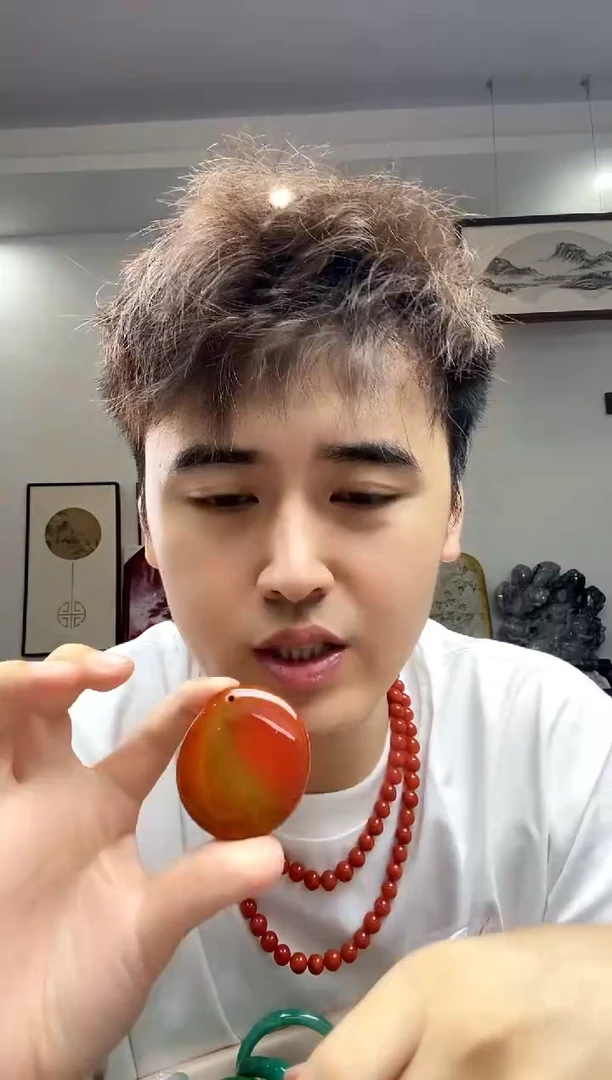 玛瑙/玉髓颈饰未镶嵌战国红玛瑙平安扣