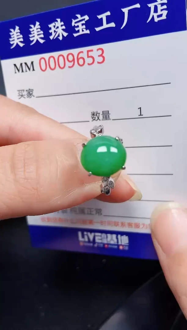 翡翠银S925镶嵌颈饰9653