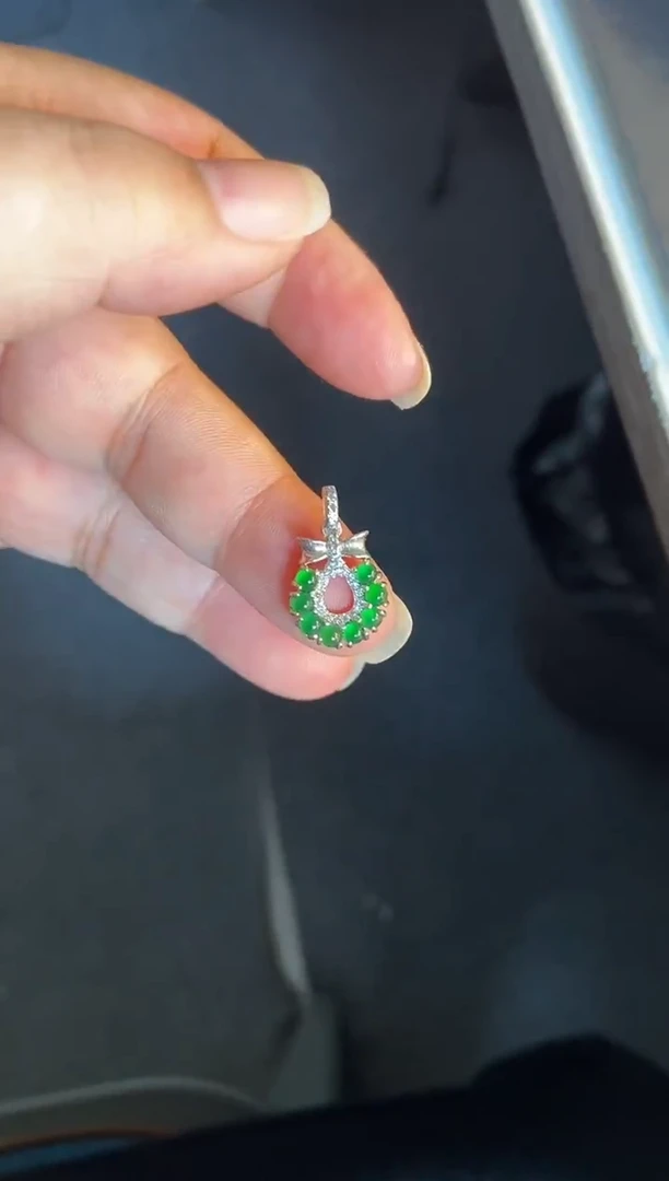 吊坠(不含链)银S925镶嵌翡翠1