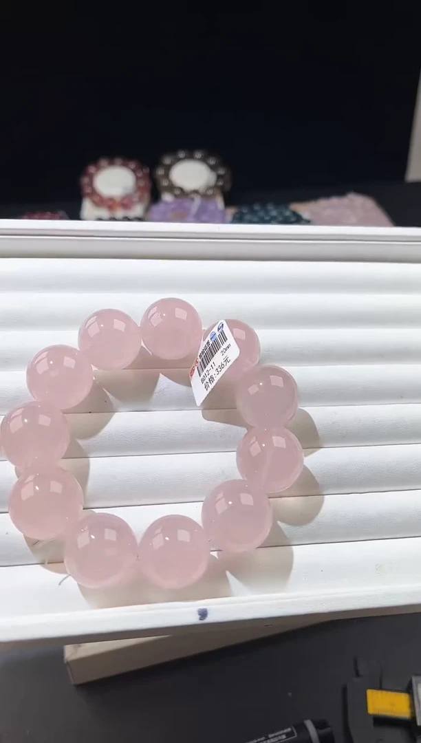 【闪购商品】水晶手链未镶嵌多样性发一粉晶20mm