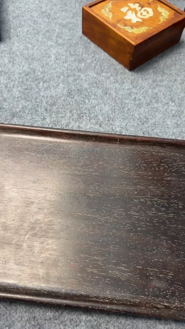 木紫檀花梨木一物一拍素茶盘