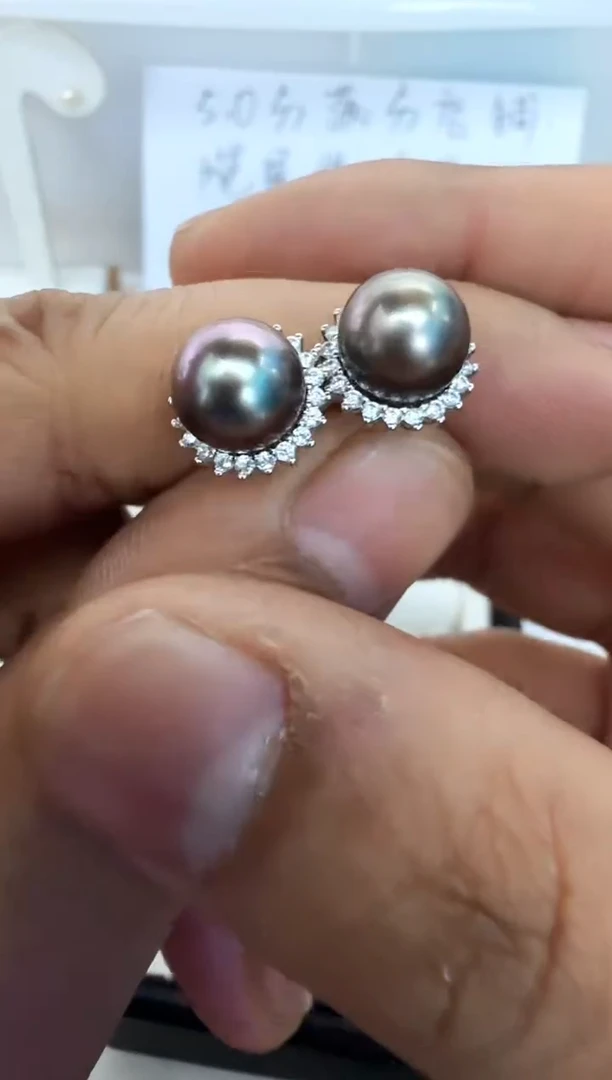 【闪购商品】海水珍珠耳饰银S925镶嵌耳钉