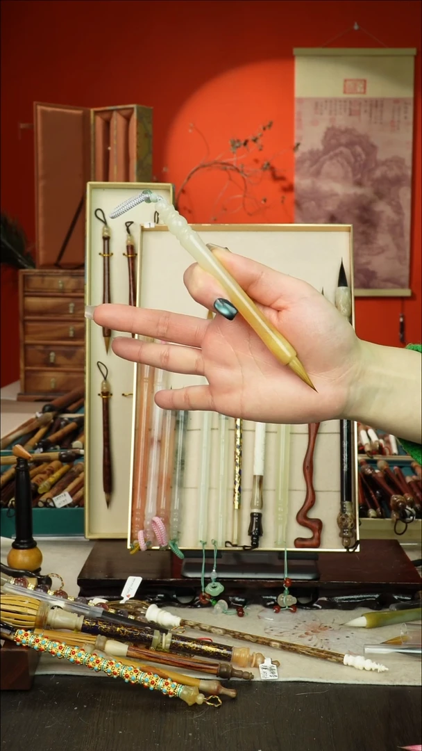 521号闪孤品高货毛笔链接 清水试笔 蘸墨不退