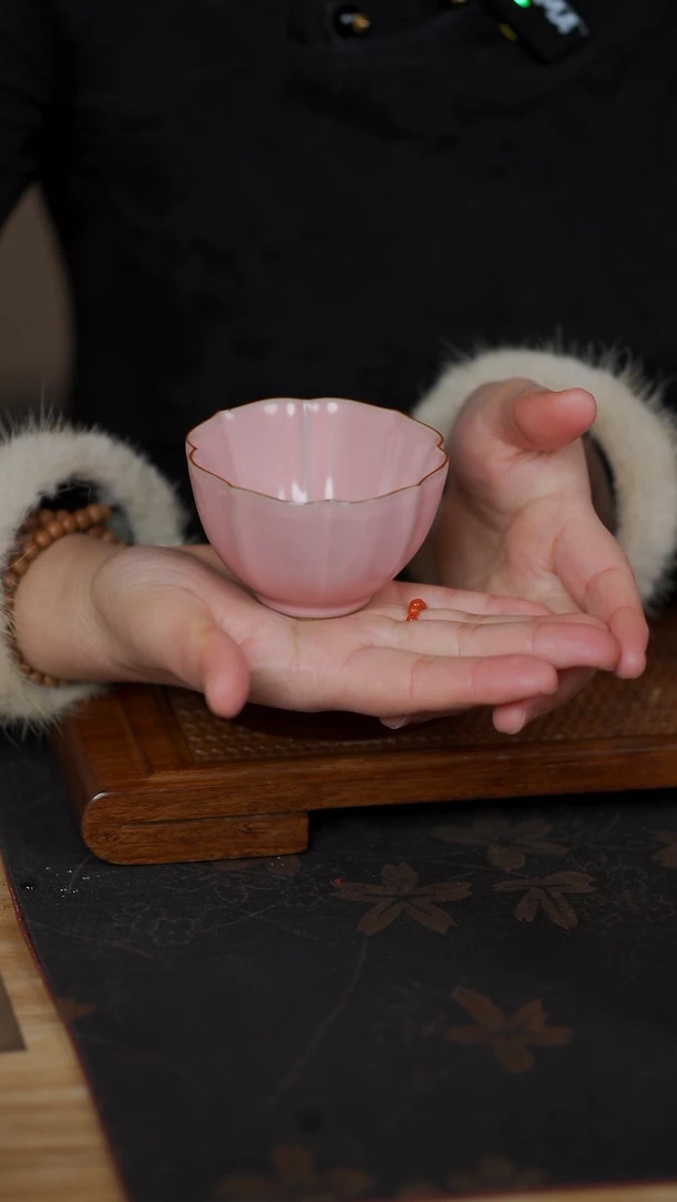 【闪购商品】云隐造物  粉色海棠杯