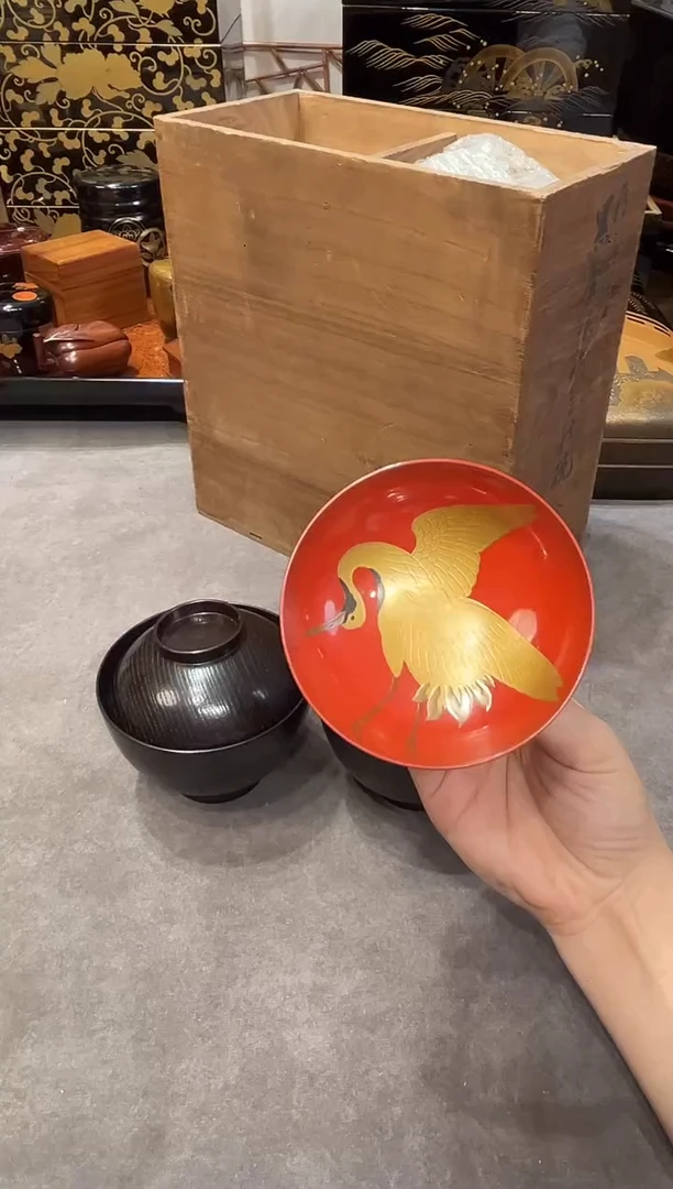 盖碗两只   大漆漆器大漆漆器