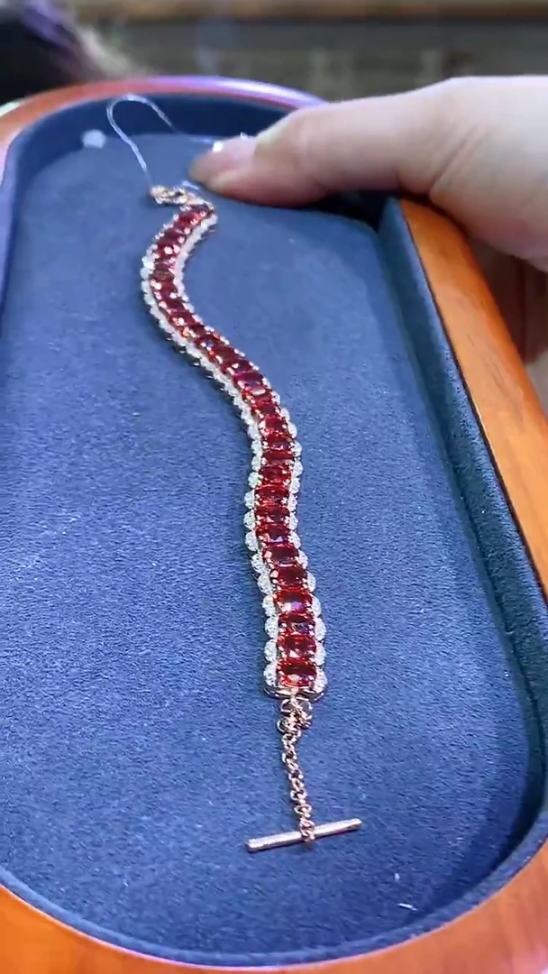 手链彩色蓝宝石银S925镶嵌062ZB1031产品一个