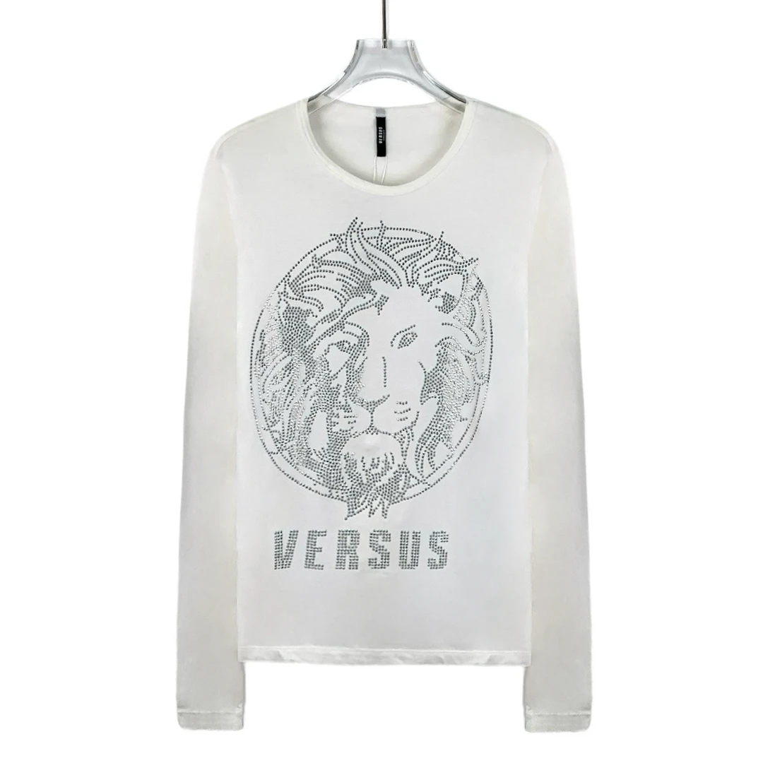 95新 VERSACE/范思哲 hw0657 白色圆领长袖上衣