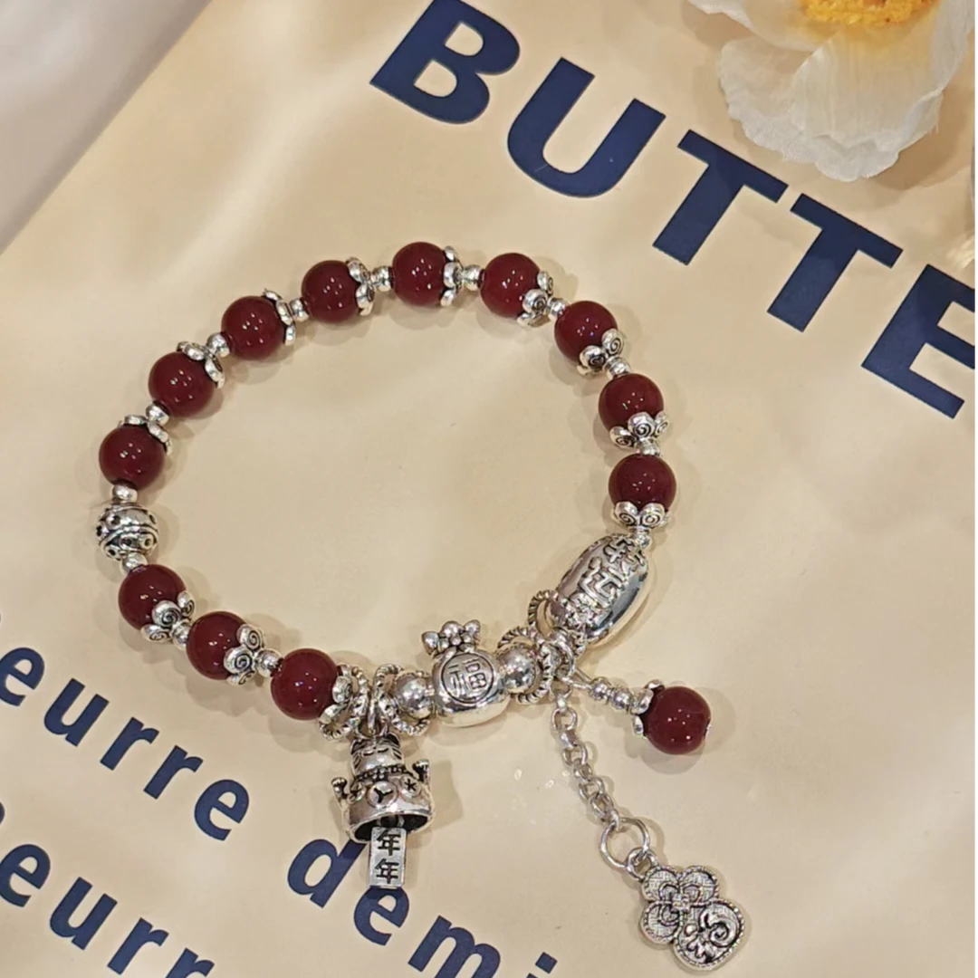 含辰砂工艺品【清仓专属】朱砂福袋猫猫手链A18