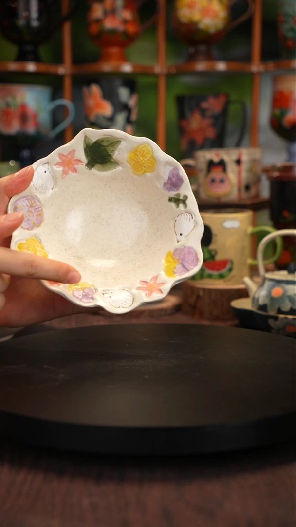釉下手绘陶瓷饭碗