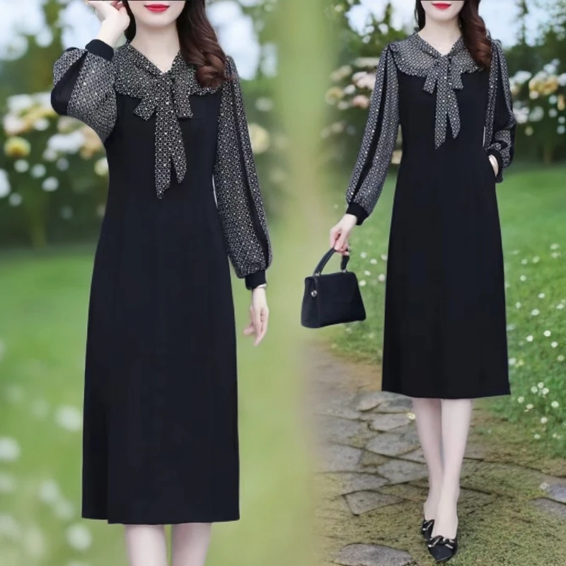 自-WN029#【木兮兮专属】2026年春季新洋气遮肉减龄碎花拼接连衣裙