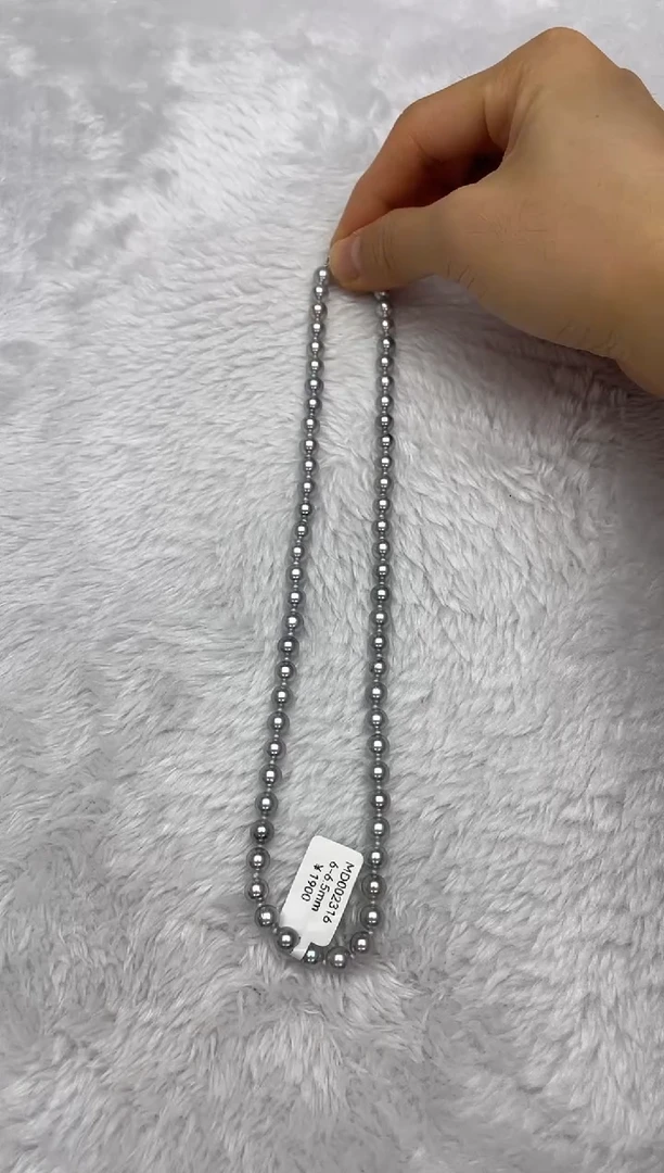 项链银S925镶嵌海水珍珠AK真多麻6-6.5mm