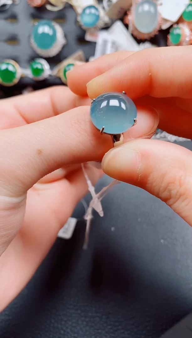 银S925镶嵌戒指翡翠翡翠