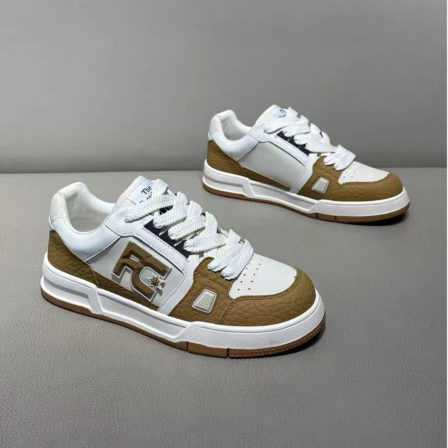 小白鞋男款2025秋季新款时尚百搭休闲鞋低帮透气皮面板鞋潮流男鞋