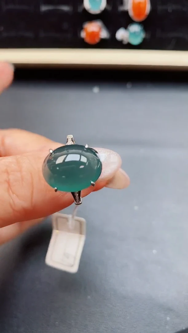 翡翠戒指银S925镶嵌5080550