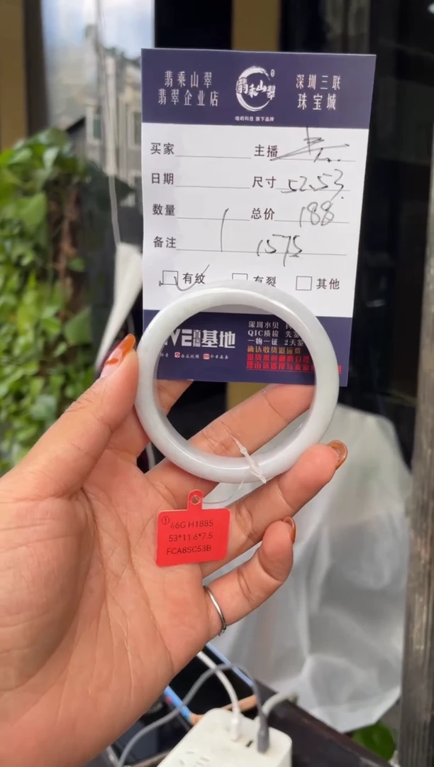 未镶嵌手镯翡翠C 52-53正圈 1575