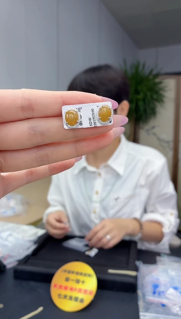 银S925镶嵌翡翠耳饰1111111111111
