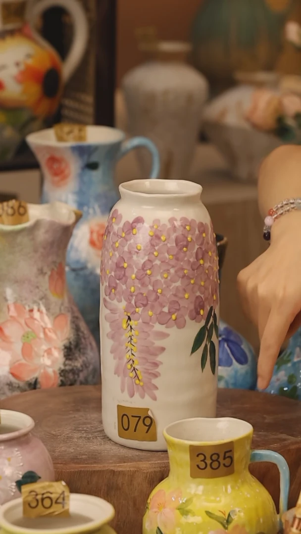 陶瓷079景德镇设计师手作花器摆件侘寂风