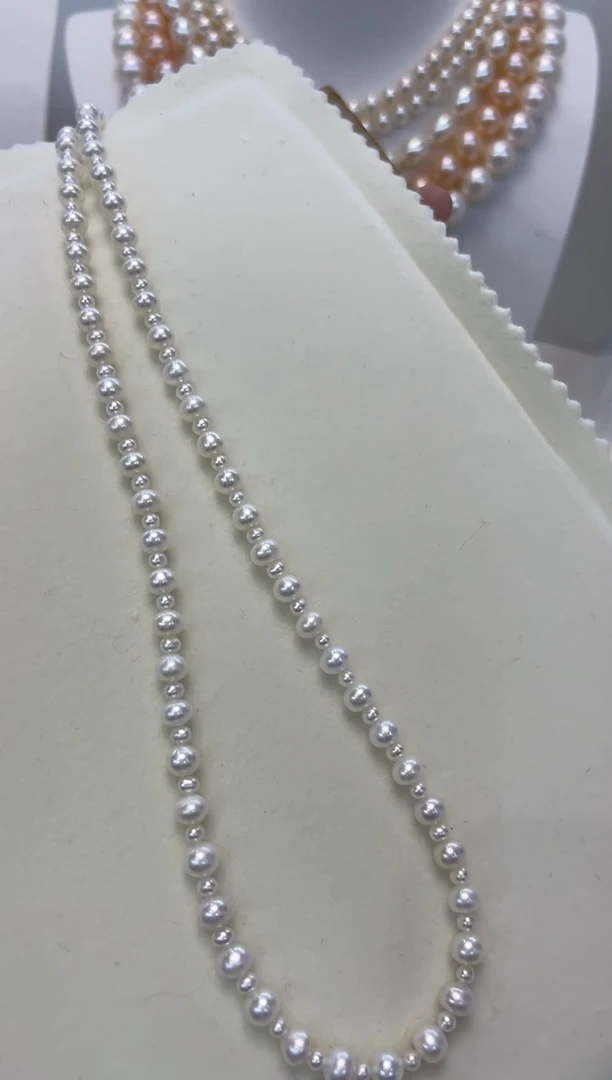 【闪购商品】淡水珍珠颈饰银S925镶嵌大小珠