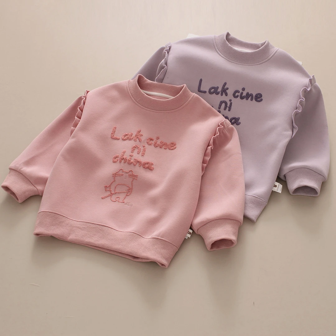 今贝旺女童春秋单层套头毛圈卫衣 410578