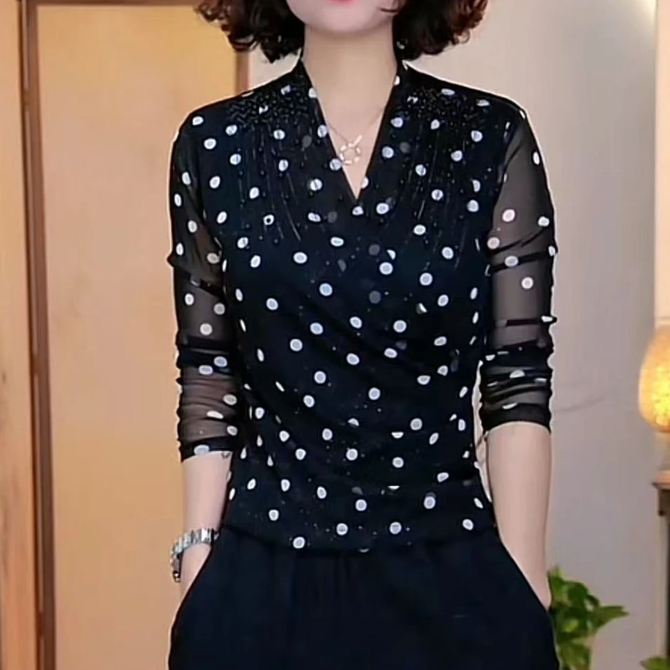 交错波点多元素小衫