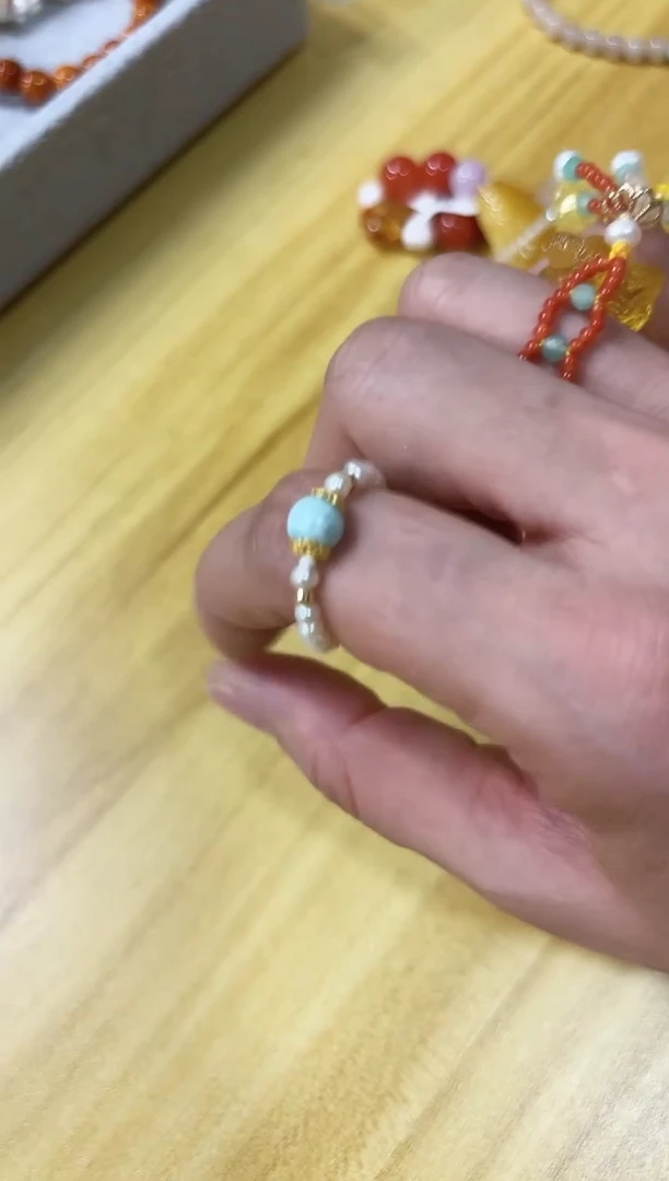 琥珀未镶嵌戒指琥珀戒指