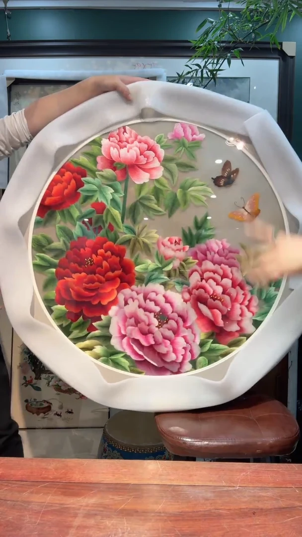 横款非遗苏绣手工刺绣装饰画