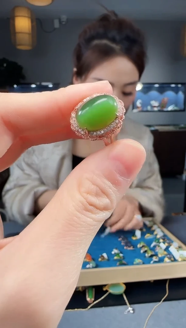 【闪购商品】和田玉戒指银S925镶嵌1