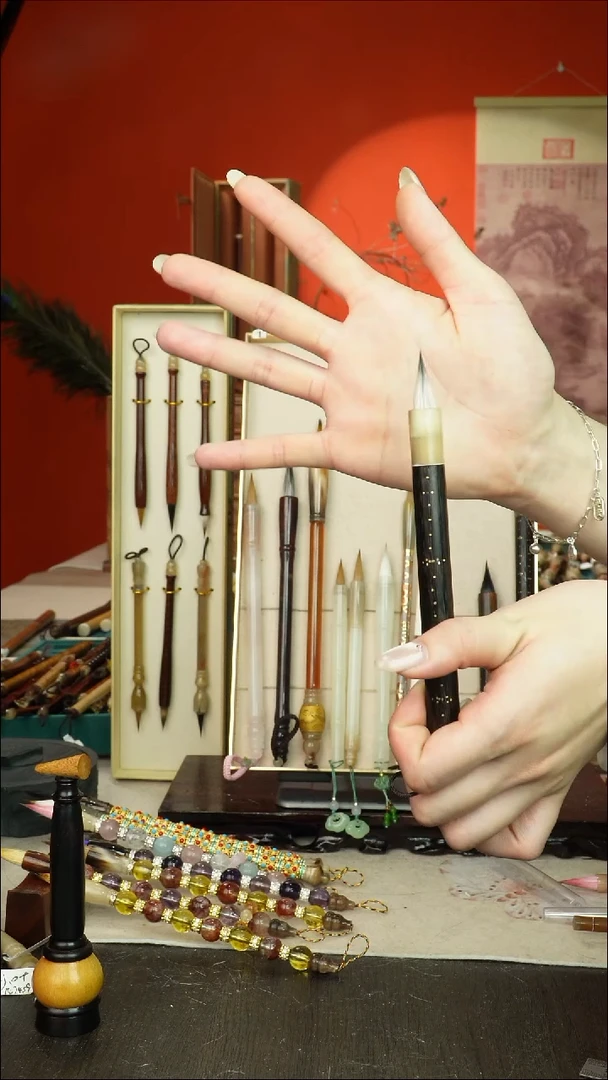 86号闪孤品高货毛笔链接 清水试笔 蘸墨不退