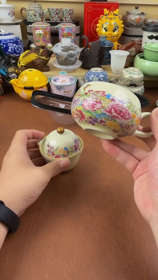 陶瓷茶具摆件旅行套组