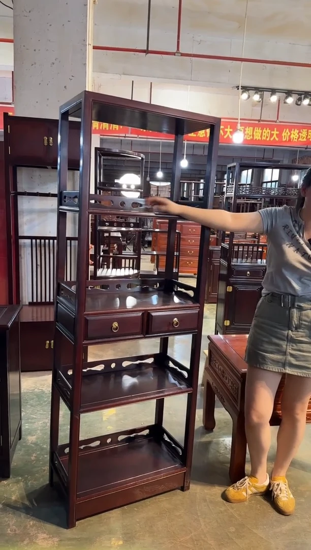 黑酸枝木类成套家具加大抽屉书柜