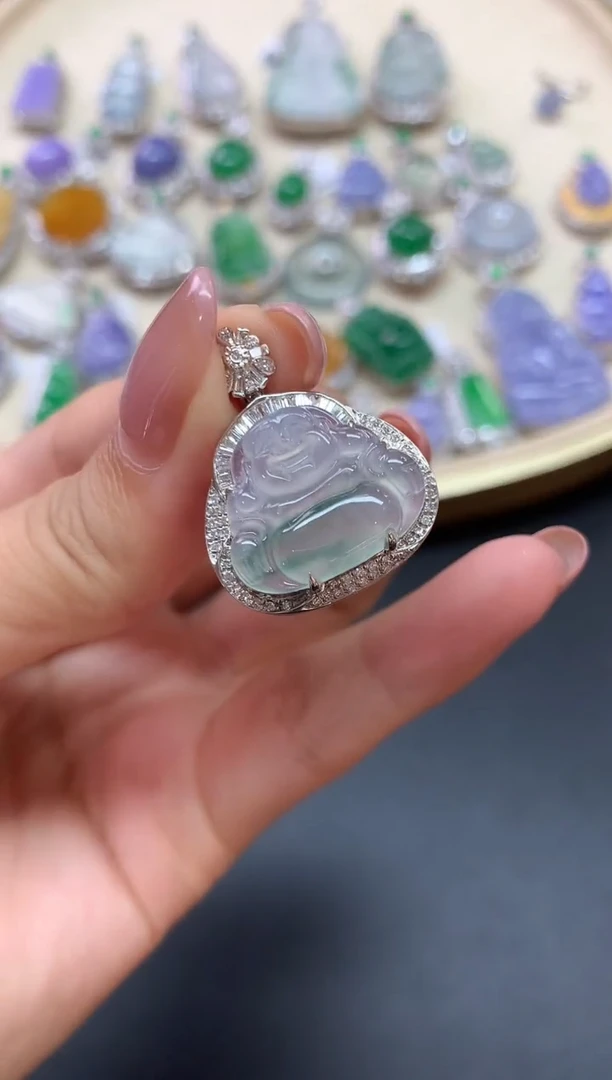 翡翠18K金镶嵌吊坠(不含链)吊坠（不含链）6800