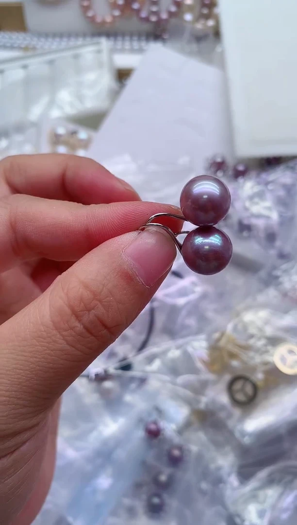 银S925镶嵌淡水珍珠耳饰多样性发其一，非无暇