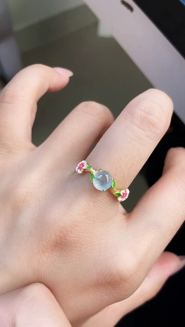 银S925镶嵌戒指翡翠12