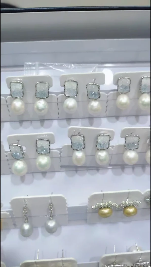 【闪购商品】淡水珍珠耳饰银S925镶嵌2524极光白耳钉