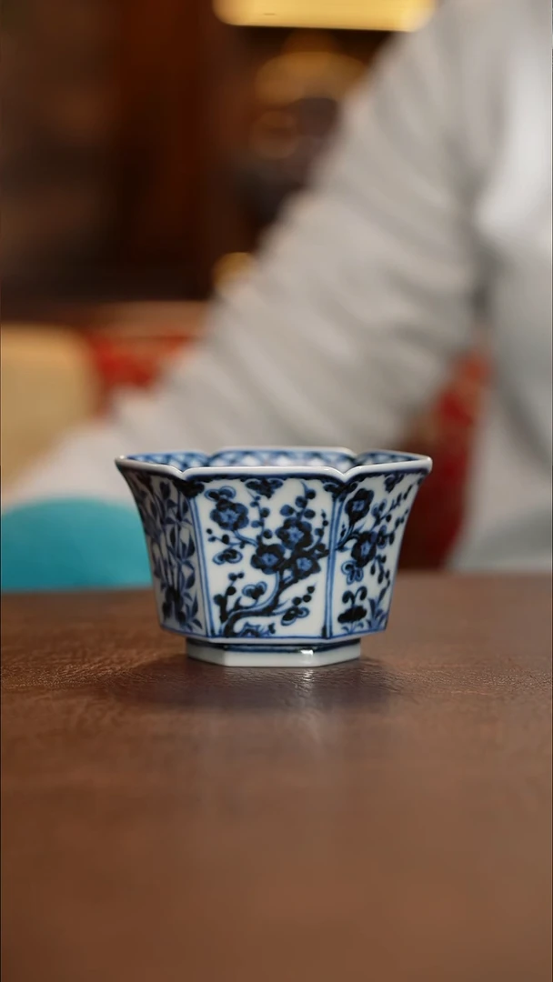 元青花松竹梅撇口方杯