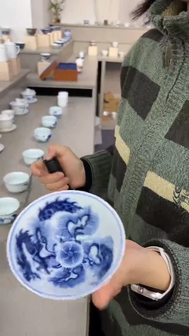 景德镇高温瓷斗笠鱼化龙