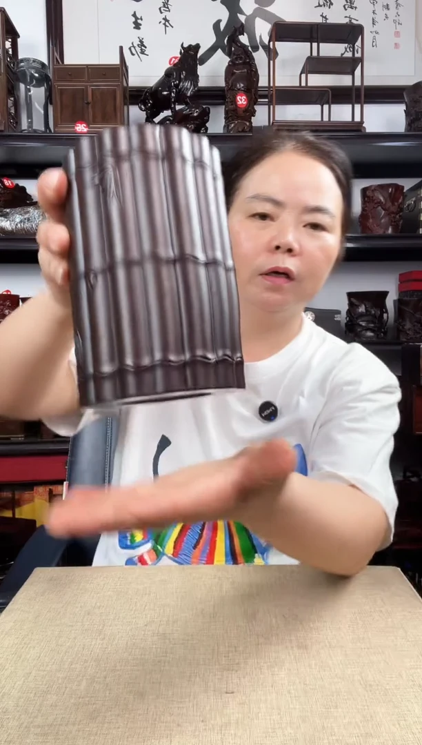 木竹节笔筒老李红木工艺品