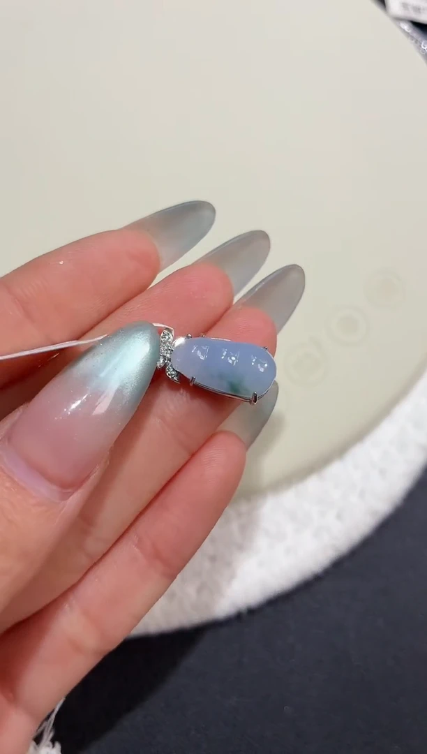 吊坠(不含链)银S925镶嵌翡翠吊坠