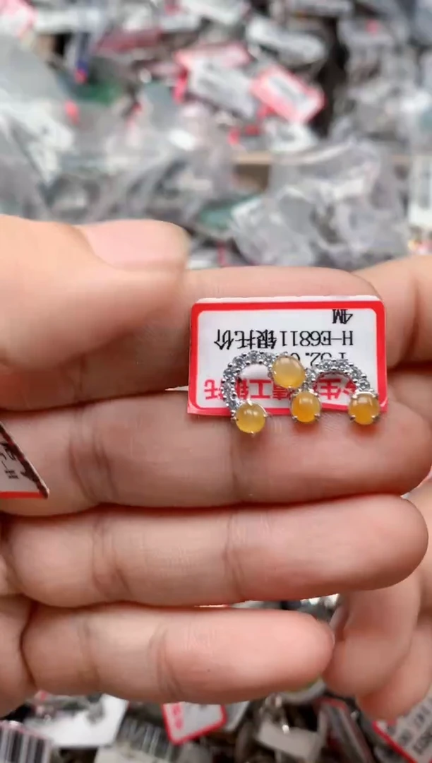 银S925镶嵌戒指翡翠天然A货缅甸翡翠