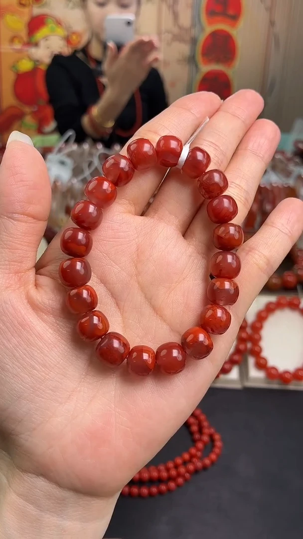 未镶嵌瓦西牛血老型手串10mm南红玛瑙（一个/条）