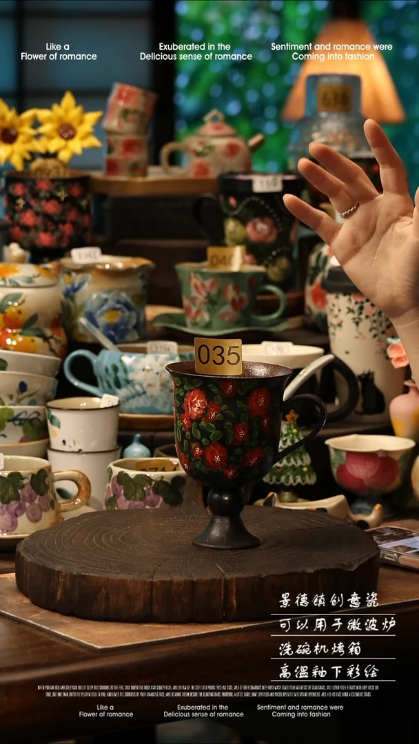 陶瓷景德镇高温釉下彩手工手绘款式