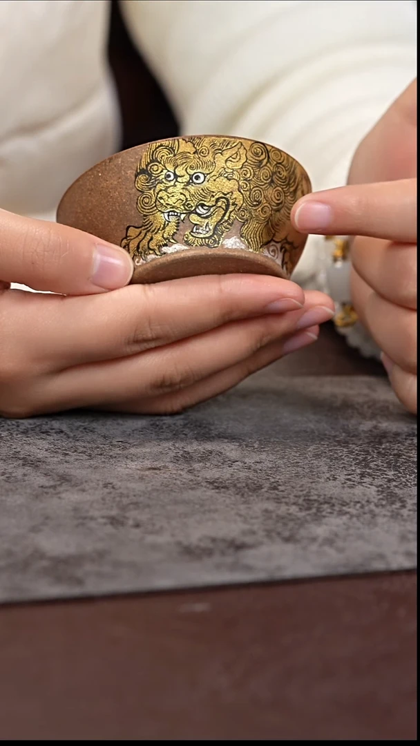 茶杯紫砂金银 貔貅 盛开杯