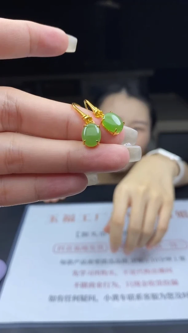 和田玉银S925镶嵌耳饰多样性-耳饰-