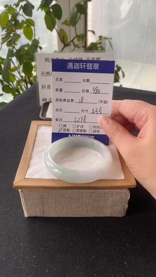 未镶嵌手镯翡翠53.5圈口G178编码
