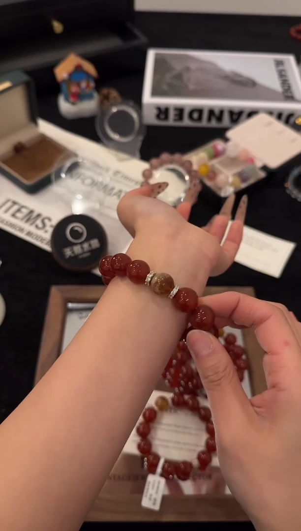 合金手链水晶红玛瑙x3537