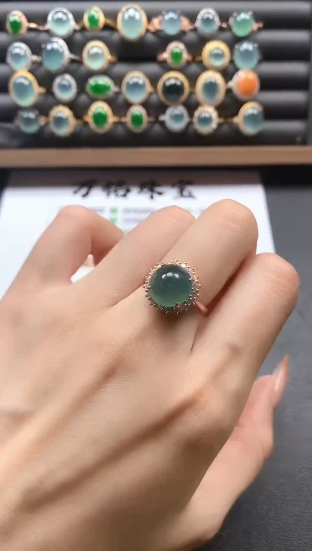 银S925镶嵌戒指翡翠5115