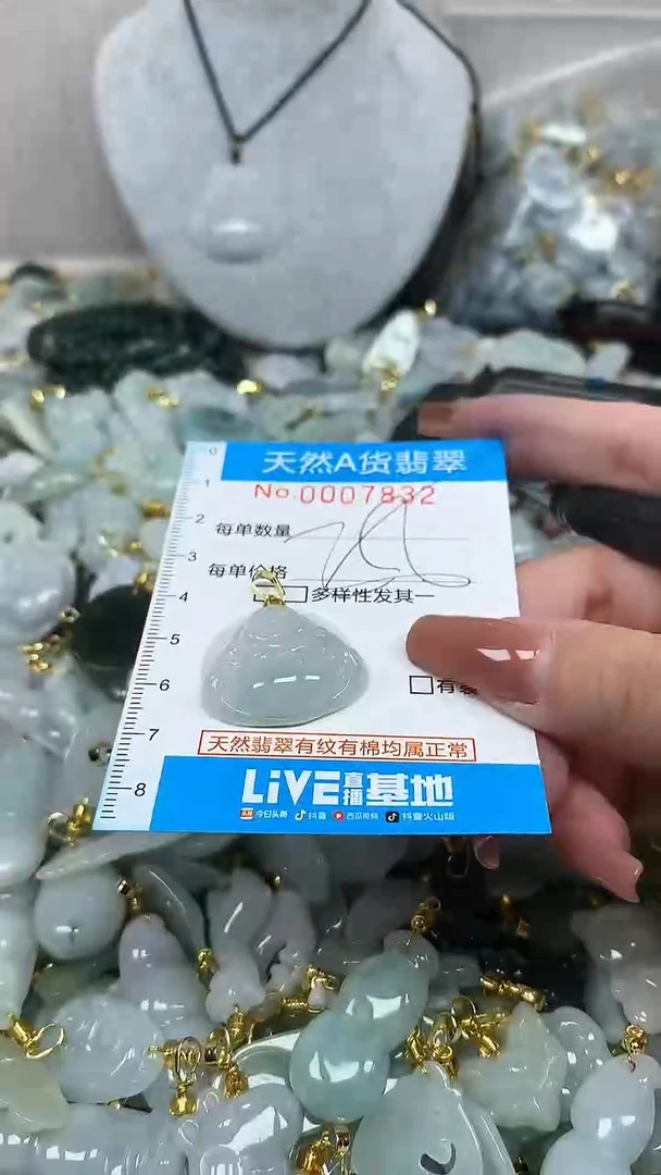 翡翠未镶嵌颈饰净货挂件-7832